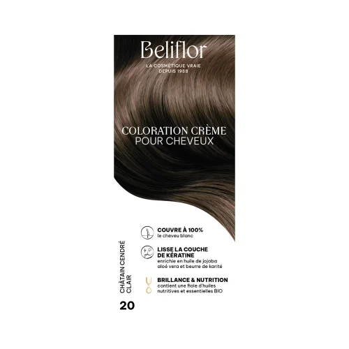Coloration châtain cendré clair 120 ml Beliflor Maroc