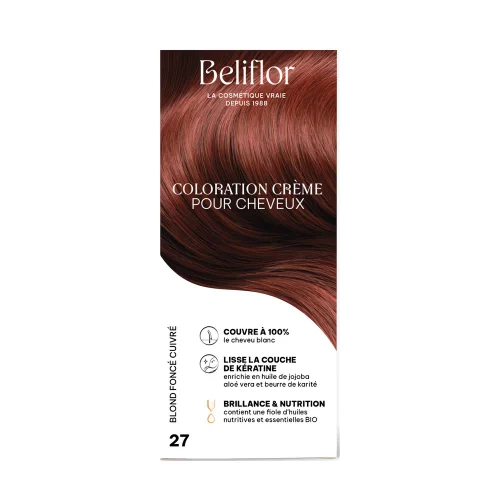 Coloration blond foncé cuivré 120 ml Beliflor Maroc