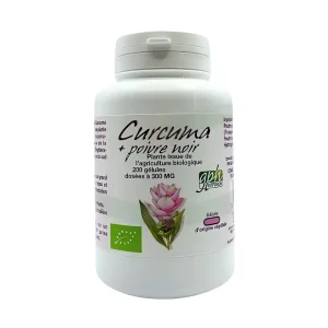 curcuma poivre noir 300 mg 200 gélules GPH complément alimentaire anti-inflammatoire