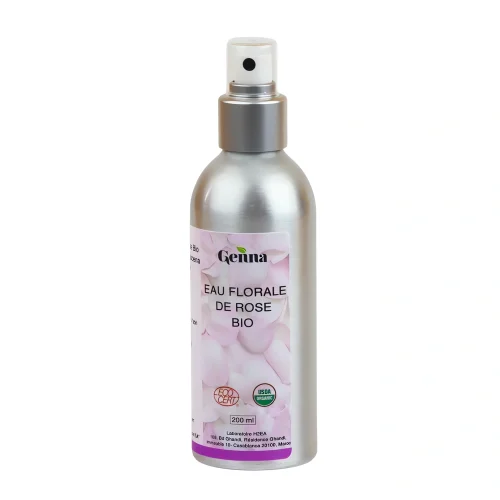 Eau Florale de Rose Bio 200 ml – Genna Eau florale de rose bio 200 ml Genna flacon cosmétique