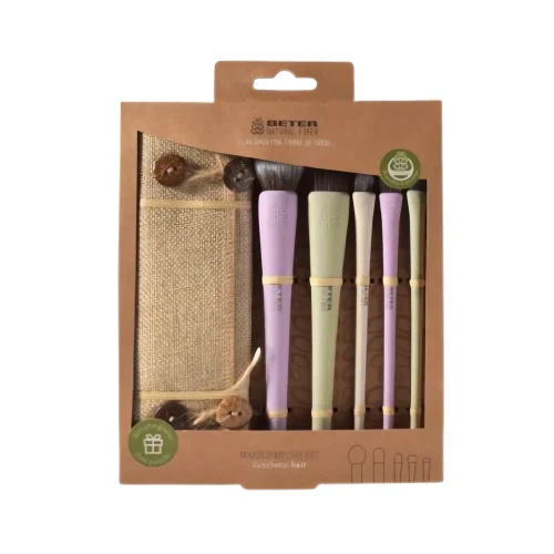 Ensemble de pinceaux maquillage en fibres synthétiques – Beter Ensemble pinceaux maquillage fibres Beter