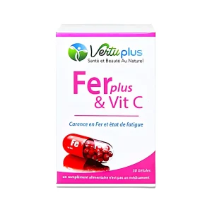 Gel Fer+Vitamine C 30 Gél Vertuplus,gel fer vitamine c 30 gélules vertuplus