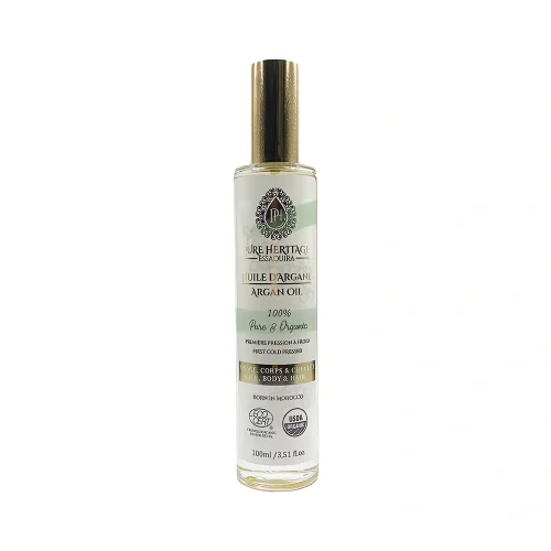 huile d'argan cosmétique – 100 ml – Pure Heritage Essaouira, soin naturel pour peau et cheveux