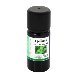 Flacon 10 ml d’huile essentielle Patchouli Genna, pure et bio pour intégration facile dans vos soins