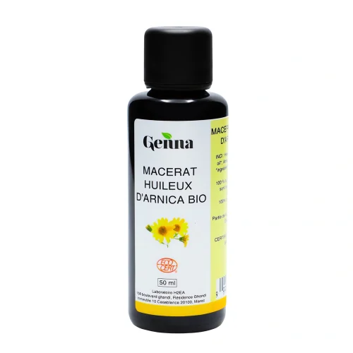 Huile Végétale Arnica Bio 50 ml – Genna Huile végétale arnica bio 50 ml Genna macérat fleurs usage externe
