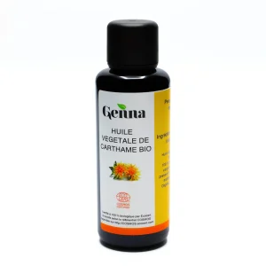 Huile végétale carthame bio 50 ml Genna flacon usage cosmétique