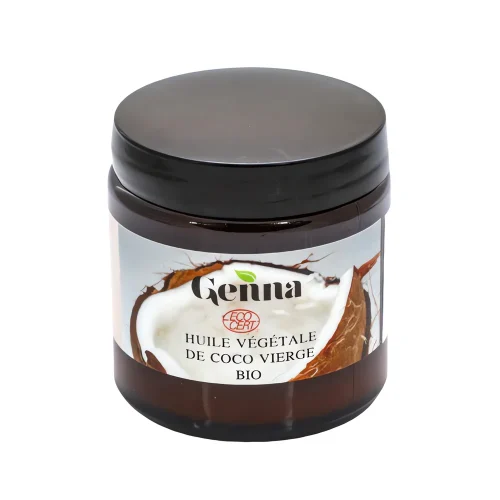Huile de coco bio 120 ml Genna flacon cosmétique naturel usage multiple