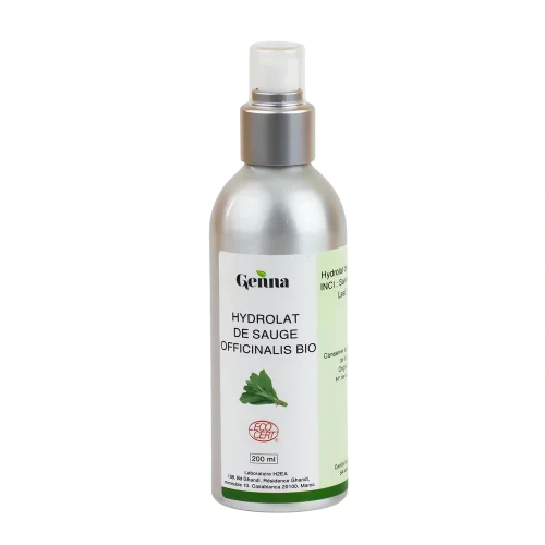 Hydrolat de sauge bio 200 ml Genna flacon cosmétique issu de la nature