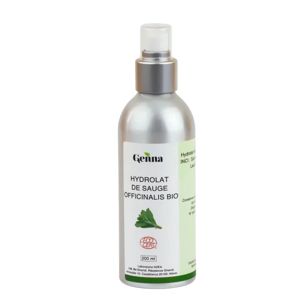Hydrolat de sauge bio 200 ml Genna flacon cosmétique issu de la nature