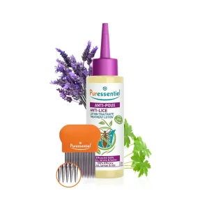 lotion anti-poux avec peigne 100 ml puressentiel, lotion peigne anti-poux