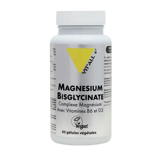 Magnésium bisglycinate en gélules, boîte de 60 – Vit’all+