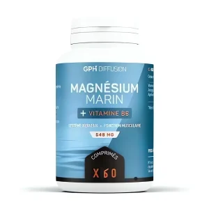 magnésium marin, 550 mg 60 comprimés GPH, complément alimentaire naturel, fatigue nerveuse et équilibre musculaire