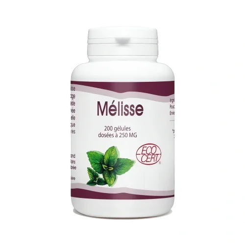 Mélisse Bio GPH – Complément alimentaire certifié bio – 200 gélules mélisse 250 mg 200 gélules GPH complément alimentaire relaxation