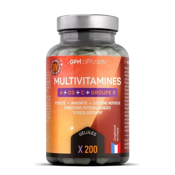multivitamines ad3cb 385 mg 200 gélules GPH complément alimentaire vitalité