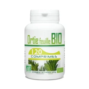ortie feuille, 400 mg, 120 comprimés, GPH, complément alimentaire naturel, soutient le confort articulaire et les fonctions d’élimination.