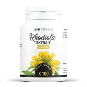rhodiola extrait 3 % salidrosides 250 mg 100 gélules GPH complément alimentaire énergisant