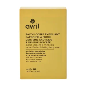 savon à froid exfoliant corps verveine exotique et menthe poivrée 100 g Avril