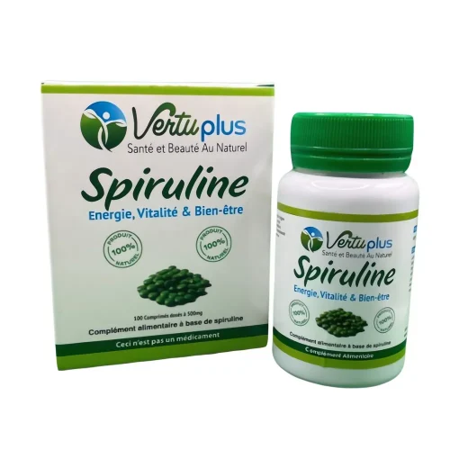 Spiruline 500mg 100cp Vertuplus,spiruline 500mg 100 capsules vertuplus