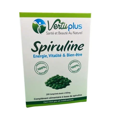 Spiruline 500mg 200cp Vertuplus,spiruline 500mg 200 capsules vertuplus