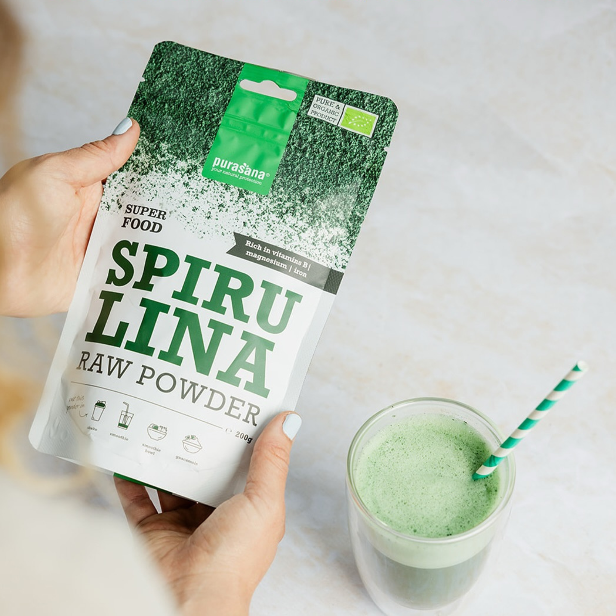 Spiruline bio Purasana – produits bio Maroc